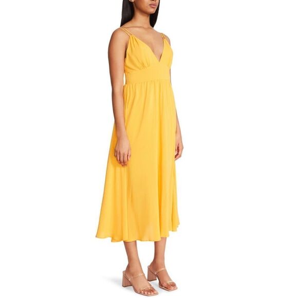 BB DAKOTA BY STEVE MADDEN Challi Midi‎ Dress, Summer, Yellow, Medium (6-8), NWT - Picture 5 of 5